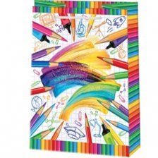 Пакет подарочный бумажный Мир открыток (М) 18*22,7 см, "Школьный", ламинация