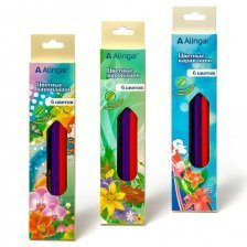 Карандаши цветные Alingar 6 цв., "Цветы" деревянные, трехгранные, заточенные, грифель 3.0 мм, картон. уп., европод.