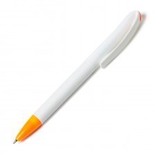Ручка шариковая Alingar, 0,7 мм, синяя, автоматическая, под логотип, круглый, белый, пластиковый корпус, картонная упаковка