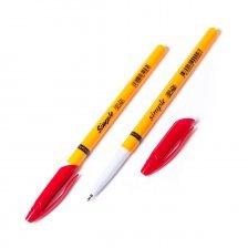 Ручка шариковая красная Alingar "Simple", корпус оранж., 0,7 мм (24шт)