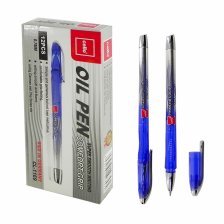 Ручка шариковая "Maxliner", 0,7 мм, синяя, металлизированный наконечник, грип, круглый тонированный пластиковый корпус, картонная упаковка
