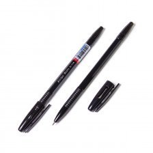 Ручка шариковая Alingar на масляной основе "Vectro", 1 мм, черная, пулевидный наконечник, грип,  шестигранный, черный, пластиковый корпуc