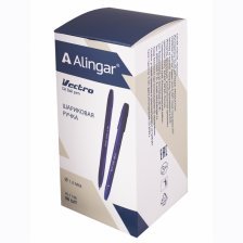 Ручка шариковая Alingar на масляной основе "Vectro", 1 мм, синяя, пулевидный наконечник, грип, шестигранный, синий, пластиковый корпус