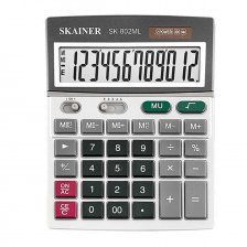 Калькулятор SKAINER 12 разрядов, 140*176*45 мм белый, "SK-802ML"