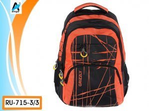 Рюкзак Grizzly (/3 черный - оранжевый), 32х44х22 см