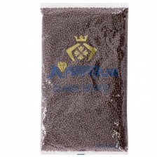 Бисер Alingar размер №8 вес 450 гр., коричневый глянец, непрозрачный, пакет
