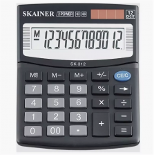 Калькулятор SKAINER 10 разрядов, 100*124*32 мм, черный, "SK-310II"