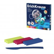 Пластилин Erich Krause, 10 цветов, 180 гр., со стеком, картонная упаковка, "Kids Space Animals"
