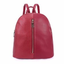 Рюкзак женский 1 отделение, 28х28х15 см, GRIZZLY, экокожа, два кармана, красный перламутр