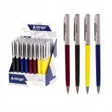 Ручка шариковая Alingar "Гармония", 0,7 мм, синяя, металлизированный наконечник, автоматическая, круглый, цветной, пластиковый корпус, картон.упак.