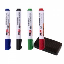 Набор маркеров для белой доски с губкой-стирателем Alingar, 4 цвета (красный, синий, черный,зеленый), пулевидный, 2 мм, блистер с европодвесом