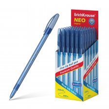 Ручка шариковая Erich Krause"Neo Original", 0,7 мм, синий, матовый полупрозрачный круглый корпус, картонння упаковка