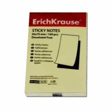 Блок с клейким краем 5*7,5  Erich Krause 100 лист,желтый,Германия.