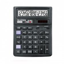 Калькулятор SKAINER 16 разрядов, 143*192*39,5 мм, черный, "SK-486II"