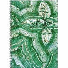 Тетрадь 80л., А4, линия, Канц-Эксмо "Малахит", спираль, мелованный картон