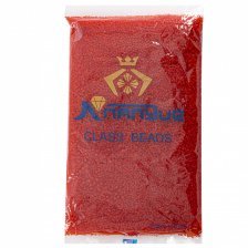 Бисер Alingar размер №12 вес 450 гр., красный матовый, прозрачный, пакет