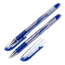 Ручка шариковая Alingar, 0,5 мм, синяя, игольчатый, металлизированный наконечник, резиновый грип, круглый, цветной, пластиковый корпус, картон. упак.