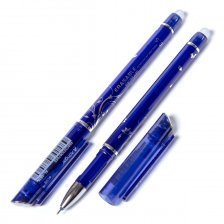 Ручка гелевая пиши-стирай Alingar, 0,7 мм, синяя, игольчатый, наконечник, круглый, тонированный, пластиковый корпус, картонная упаковка