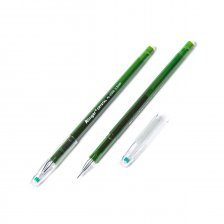 Ручка гелевая Alingar "Cristal", 0,5 мм, зеленая, игольчатый наконечник, круглый, тонированный, пластиковый корпус, в уп. 12 шт., картонная упаковка