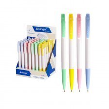 Ручка шариковая Alingar "ARROW", 0,7 мм, синяя, игольчатый наконечник, автоматическая, круглый, белый, пластиковый корпус, картонная упаковка