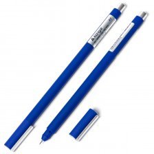 Ручка гелевая Alingar, "Neo", 0,5 мм, синяя, игольчатый наконечник, круглый, пластиковый корпус soft, в уп. 12 шт., картонная упаковка