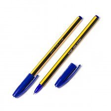 Ручка шариковая, Alingar, "Stripy" синяя, 0,7 мм., игольчатый наконечник, тонированный пластиковый корпус