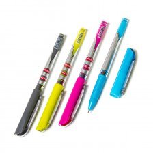 Ручка шариковая Alingar "Extra Soft", 0,7 мм, синяя, игольчатый наконечник, грип,  круглый, цветной, пластиковый корпус, картонная упаковка