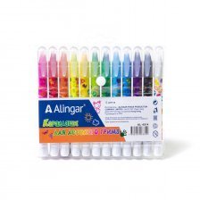 Карандаши цветные для грима на основе воска Alingar, 12 цв., пластиковая упаковка