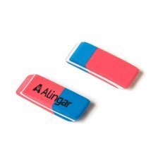 Ластик Alingar, пряумоугольный, скошенный, сине-красный, синтетический каучук, 30х10х7 мм