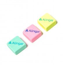 Ластик Alingar, квадратный, цвет ассорти, 25*25*10 мм, картонная упаковка