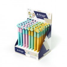 Ручка подарочная шариковая Alingar "Baby-pen Сердечко", 0,7 мм, синяя, автоматическая, фигурный клип, круглый, цветной, пластиковый корпус, картон.уп.