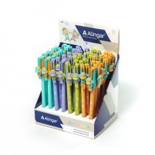 Ручка шариковая Alingar "Вaby-pen Обезьянка", 0,7 мм, синяя, автоматическая, фигурный клип, круглый, цветной, пластиковый корпус, картон.уп
