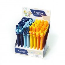Ручка подарочная шариковая Alingar "Baby-pen Мишка", 0,7 мм, синяя, автоматическая, фигурный клип, круглый, цветной, пластиковый корпус, картон.уп