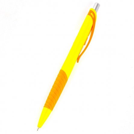 Ручка шариковая автоматическая, синяя, корпус цветной, (100 шт в картонной упаковке) под логотип фото 4
