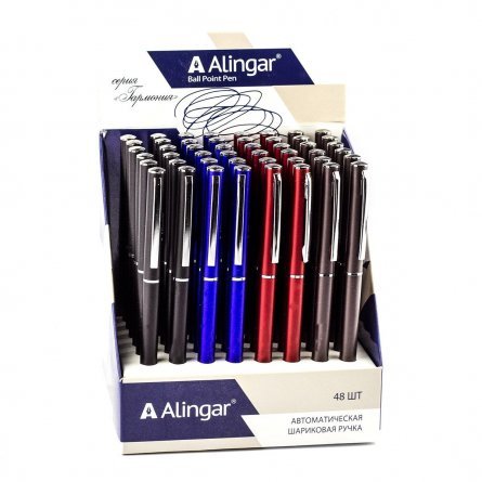 Ручка шариковая Alingar "Гармония", 0,7 мм, синяя, автоматическая, круглый, цветной, пластиковый корпус, картонная упаковка фото 7
