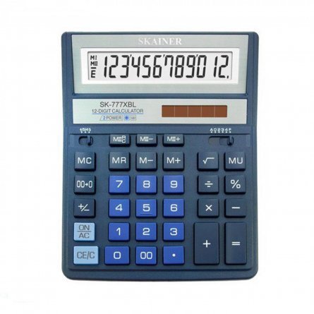 Калькулятор SKAINER 12 разрядов, 157*200*32 мм, синий, "SK-777XBL" фото 1