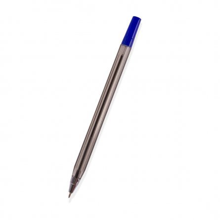 Ручка шариковая Alingar "Extra Soft", 0,7 мм, синяя, игольчатый, металлизированный наконечник, грип,  шестигранный, прозрачный, пластиковый корпус фото 1