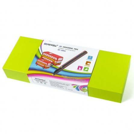 Ручка 3D Myriwell RP300A-U, пластик PCL/ABS/PLA - ассорти, зеленая, картонная упаковка фото 2