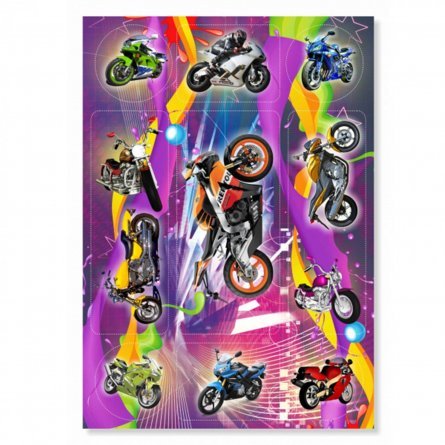 Наклейка Квадра "Мотоциклы", А5, фото 1