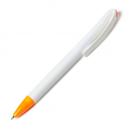 Ручка шариковая Alingar, 0,7 мм, синяя, автоматическая, под логотип, круглый, белый, пластиковый корпус, картонная упаковка фото 1