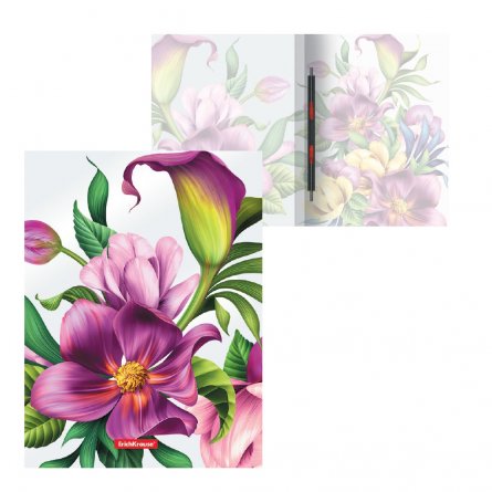 Папка-скоросшиватель пластиковая ErichKrauseTropical Flowers, A4, с пружинным механизмом (в пакете по 4 шт.) фото 3