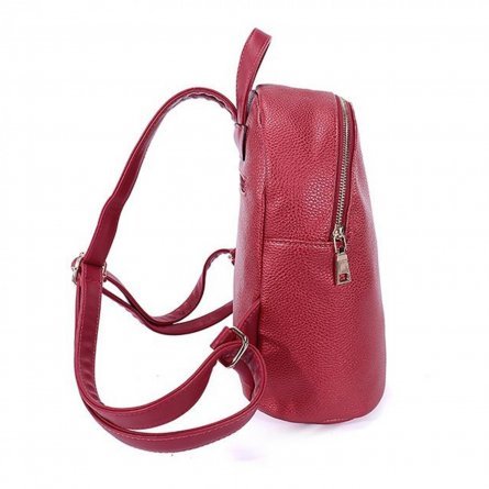 Рюкзак женский 1 отделение, 28х28х15 см, GRIZZLY, экокожа, два кармана, красный перламутр фото 2