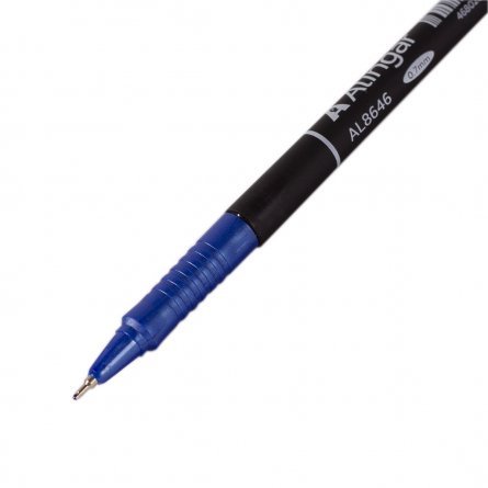 Ручка шариковая Alingar, 0,7 мм, синяя, игольчатый наконечник, грип, круглый цветной пластиковый корпус, картонная упаковка фото 2