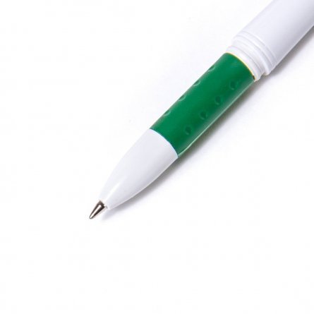 Ручка гелевая Alingar, "Sample", 0,55 мм, зеленая, резиновый грип, круглый, белый, пластиковый корпус, в уп. 12 шт., картонная упаковка фото 3