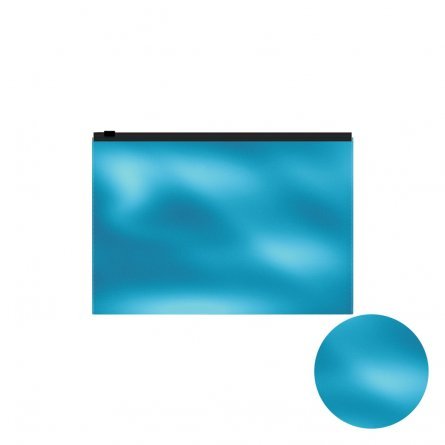 Zip-пакет на молнии ErichKrause,  В5, 210х288 мм,  непрозрачный, синий, "Glossy Ice Metallic" фото 2
