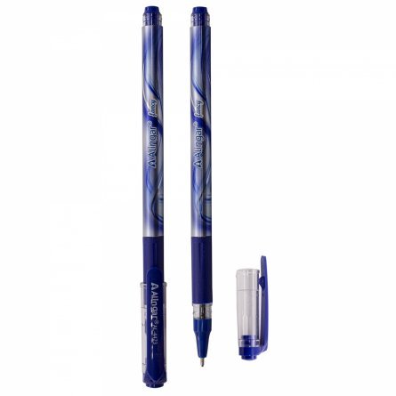 Ручка шариковая Alingar "FANCY", 0,7 мм, синяя, игольчатый наконечник, резиновый грип, круглый, тонированный, пластиковый корпус, картонная упаковка фото 2