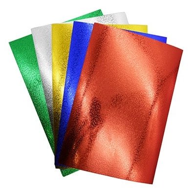 Картон цветной Апплика, А4, металлизированный с тиснением, 5 листов, 5 цветов, картонная папка, "Блестящие тропики" фото 2