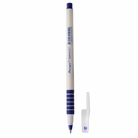 Ручка шариковая на масляной основе Alingar "Optima", 0,7 мм, синяя, круглый, белый, пластиковый корпус, картонная упаковка фото 4