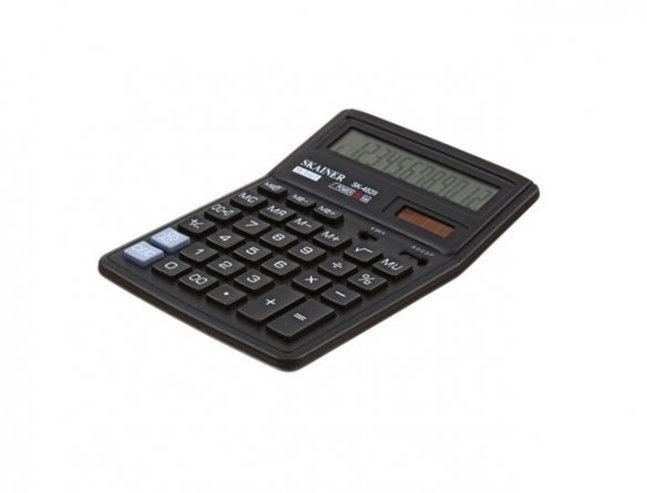 Калькулятор SKAINER 12 разрядов, 143*192*39,5 мм, черный, "SK-482II" фото 2