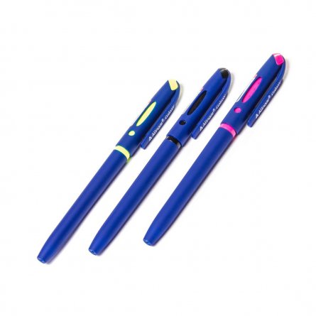 Ручка гелевая Alingar, "Galaxy", 0,6 мм, синяя, грип, круглый цветной пластиковый корпус, в уп. 12 шт., картонная упаковка фото 1
